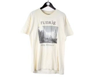 Camiseta vintage RUNRING Tour 1996/97 Talla L para hombre, logo grande, ropa de concierto de música rock de los 90, camiseta oficial, camiseta promocional de música, manga corta de algodón
