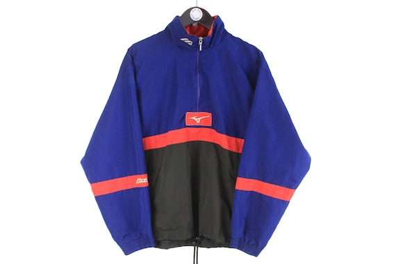 Vintage MIZUNO Anorak Chaqueta hombre Tama o M azul negro