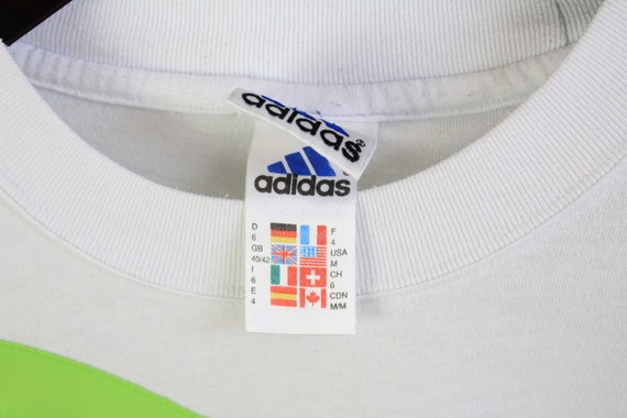 vintage ADIDAS ORIGINALS T-Shirt white green Size… - image 4