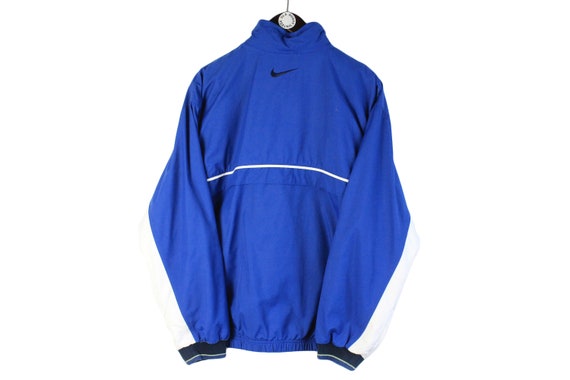Vintage NIKE Track Jacket Authentic Size M Blue Retro Rave