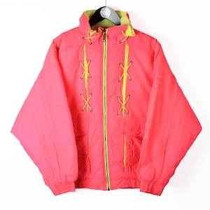 vintage CHAMPION Jacket pink men Size S windbreaker ski style authentic rare retro 90s polyester style athletic sport snowboard bright wear