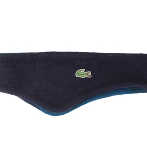 vintage LACOSTE Headband sport retro ski style authentic wear blue color athletic sportswear head streetwear winter accessories 90s