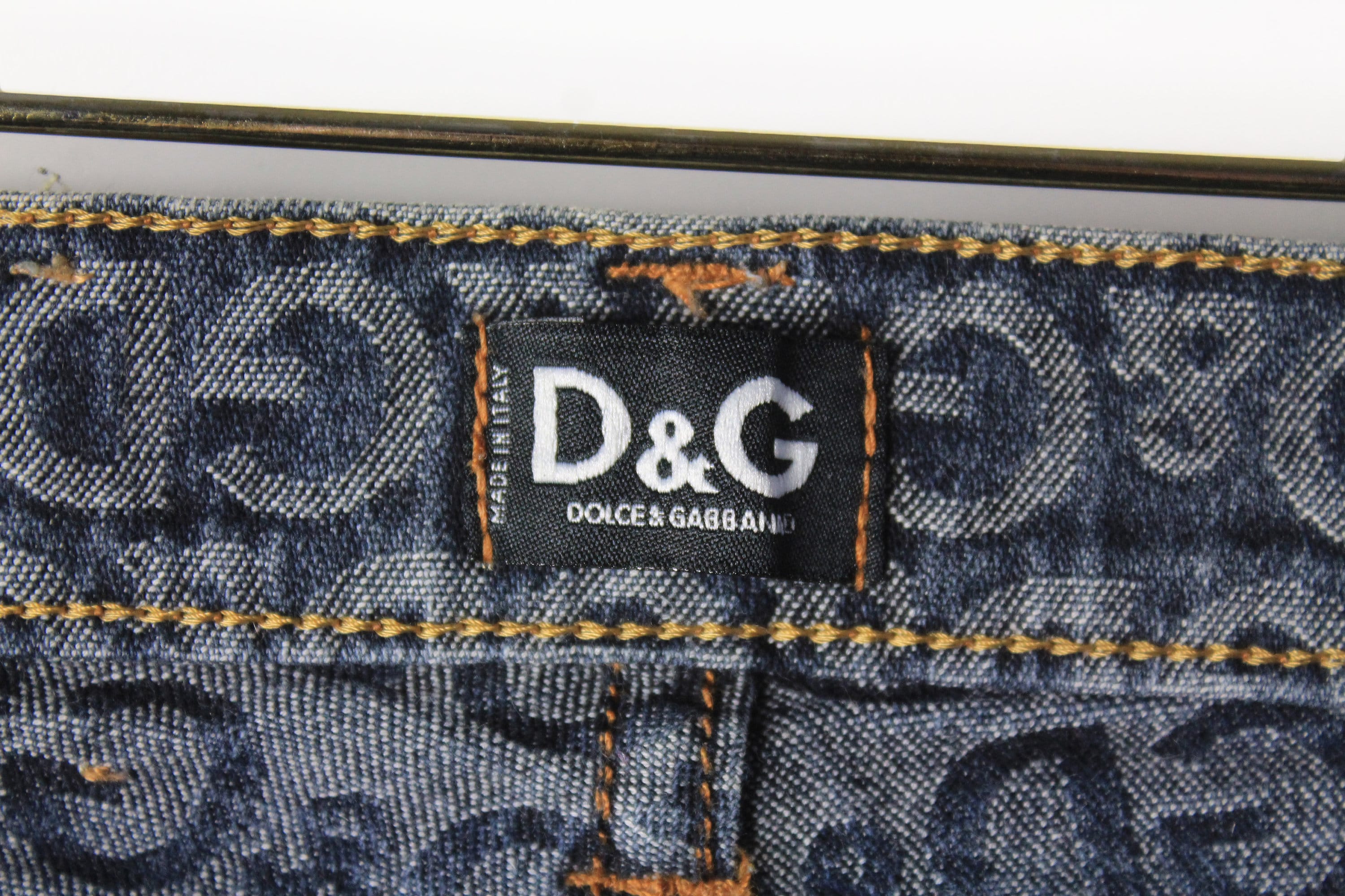 Vintage DOLCE & GABBANA Jeans Monogram Pattern Authentic 