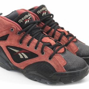 vintage REEBOK Sneakers Size US 7 women&#39;s authentic athletic shoes rare retro sport 90s casual classic streetwear trainers red black