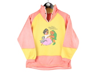 vintage Hunchback of Notre Dame Sweatshirt Size 146 Kids retro collection 90's big logo Cartoon World Disney style jumper multicolor bright