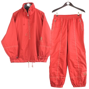 vintage BOGNER Ski Suit Size S men&#39;s authentic Jacket Pants sportswear Jumpsuit 90s retro winter warm wear bright red classic sport style