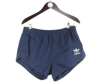 vintage ADIDAS shorts Size L authentic 90's sport Germany activewear running style outfit navy blue summer above the knee sport wear