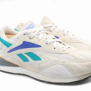 vintage REEBOK Sneakers Size US 8 men&#39;s authentic athletic shoes rare retro sport 90&#39;s casual classic streetwear trainers blue gray