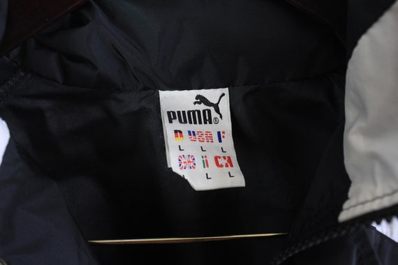 vintage PUMA men's jacket Size L authentic black … - image 5