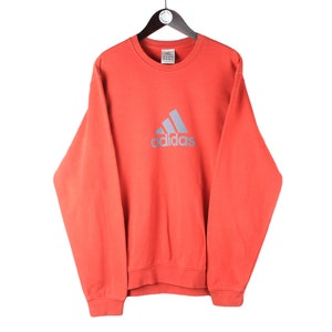 vintage ADIDAS sweatshirt Size XL red oversized men&#39;s long sleeve athletic sweater 90s shirt retro authentic big logo streetwear casual