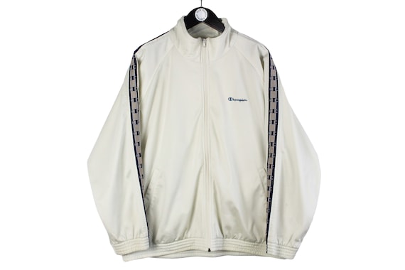Vintage CHAMPION Track Jacket Size XL Men's Gray Beige Full Zip Long Sleeve  Logo Retro Rare Rave Authentic 90's Athletic Wear Sport Clothing -   Canada