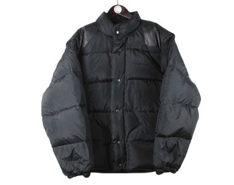 vintage NAF NAF Down Puffer Jacket men s Size XL men s black 90 s winter retro rare streetwear long sleeve pockets streetwear style