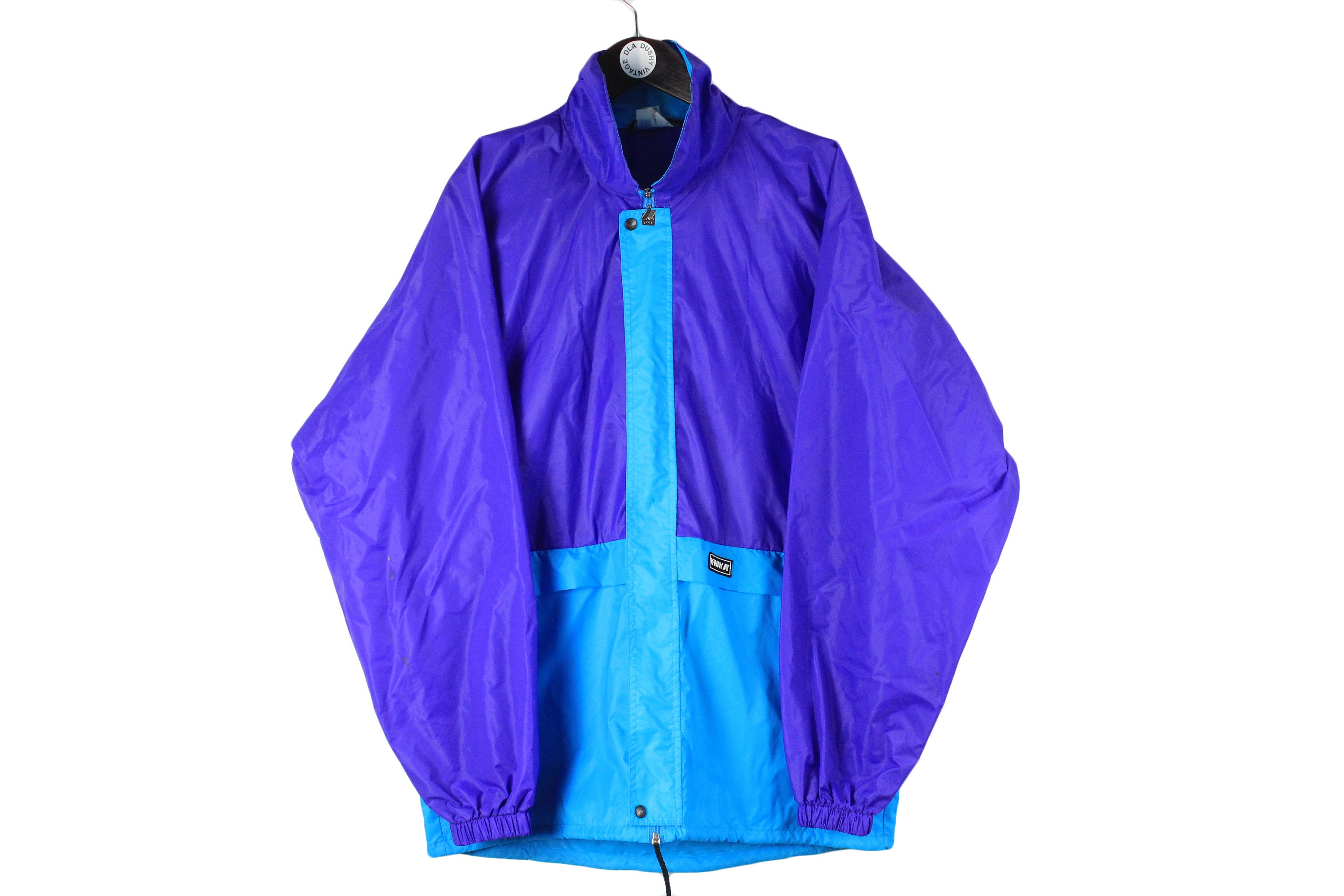 K-WAY 24SS ジャケット ブルー系 Vintage K-WAY Retro Jacket Windbreaker Coat Purple Blue