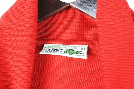 Vintage LACOSTE Rollkragen Sweatshirt Größe M Männer rot lässig