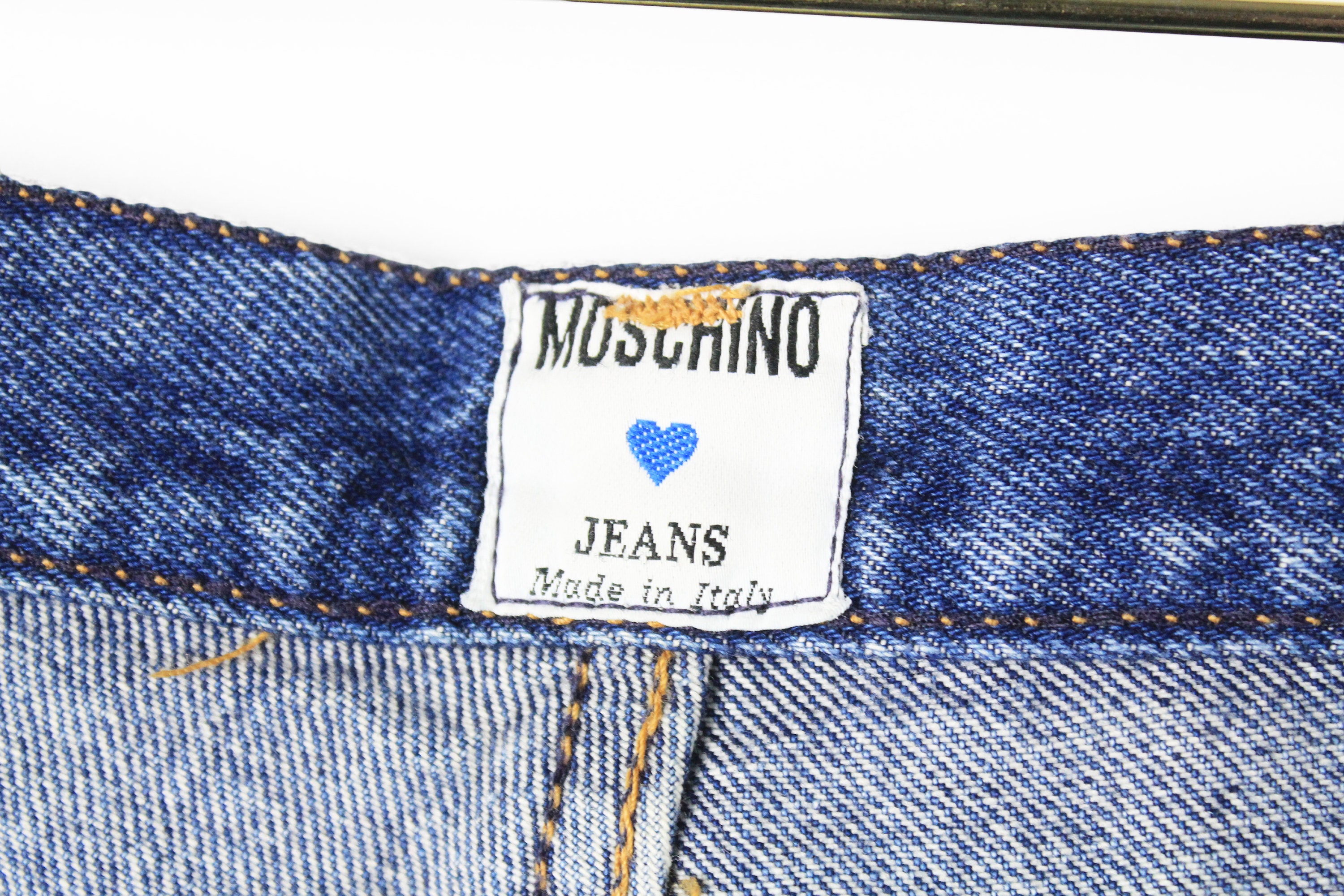 Vintage MOSCHINO JEANS Blue Heart Authentic Women's Jeans