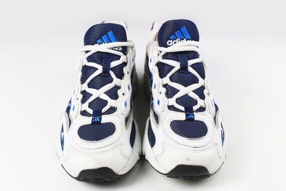 Vintage ADIDAS Sneakers GroBe 50 Original Vintage Original 90er Retro Sneakers weiB blau weiB blau Originale No No 5 von Noyre Etsy