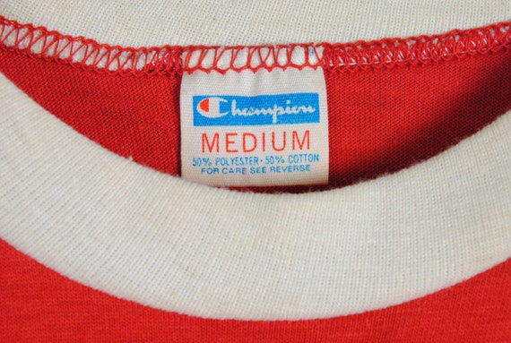 vintage CHAMPION UBC authentic t shirt light red … - image 4