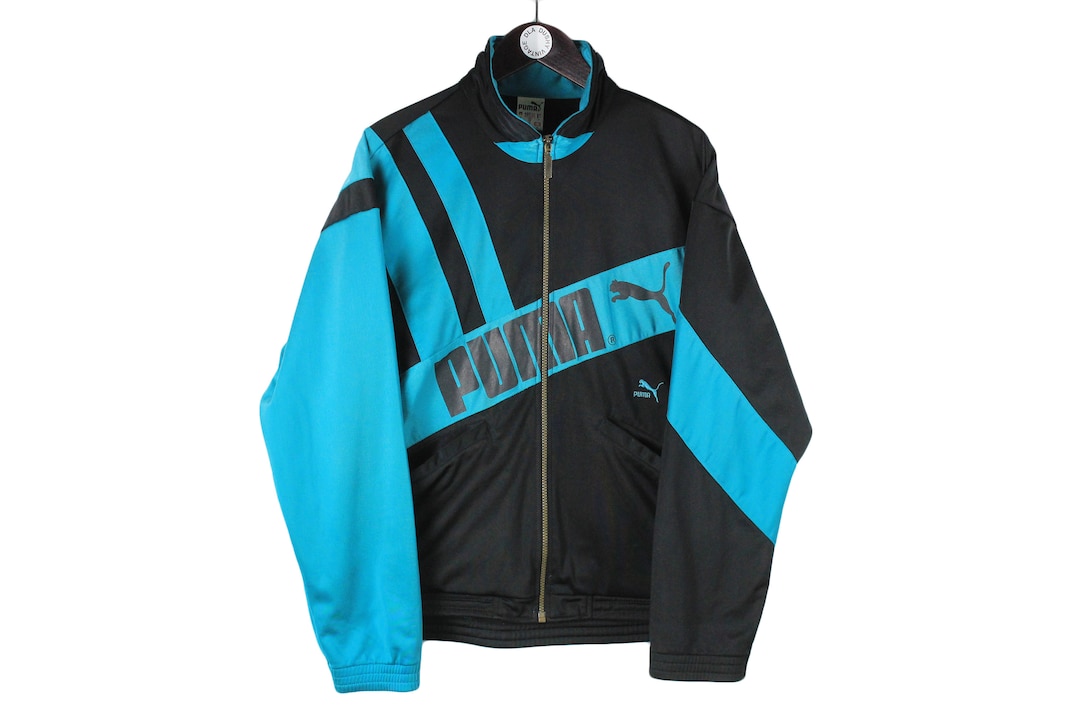 ヴィンテージ PUMA メンズ トラックジャケット サイズM 本物 ブラック