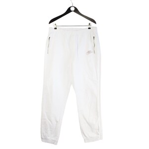 May include: White sweatpants with a zippered pocket on each side and a small logo on the left leg.