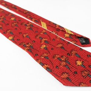 vintage ERMENEGILDO ZEGNA 100% silk Tie necktie retro print luxury gift for men rare floral pattern flower authentic