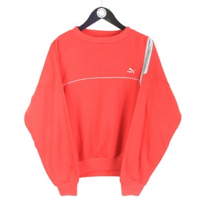 vintage PUMA sweatshirt authentic red Activity Wear Size M men&#39;s athletic sport outfit retro wear small logo 90&#39;s streetwear jumper crewneck