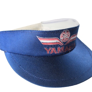 vintage YAMAHA Team Sun Visor Cap men&#39;s Hat One Size navy blue Big logo authentic race sport team retro 80&#39;s moto sport Japan car brand