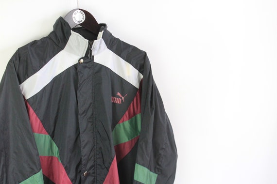 vintage PUMA men's jacket Size L authentic black … - image 3