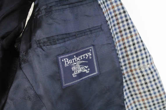 vintage BURBERRYS Blazer plaid pattern gray Jacke… - image 5