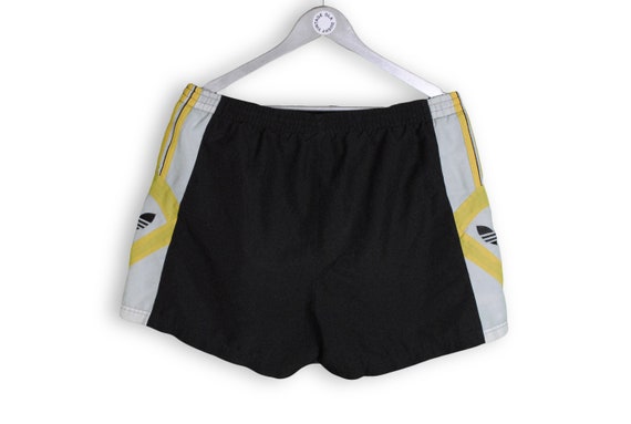 Vintage ADIDAS ORIGINALS Sport Shorts Size L Black Yellow Basic