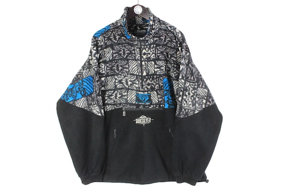 vintage QUIKSILVER Fleece Sweater Polartec black … - image 1