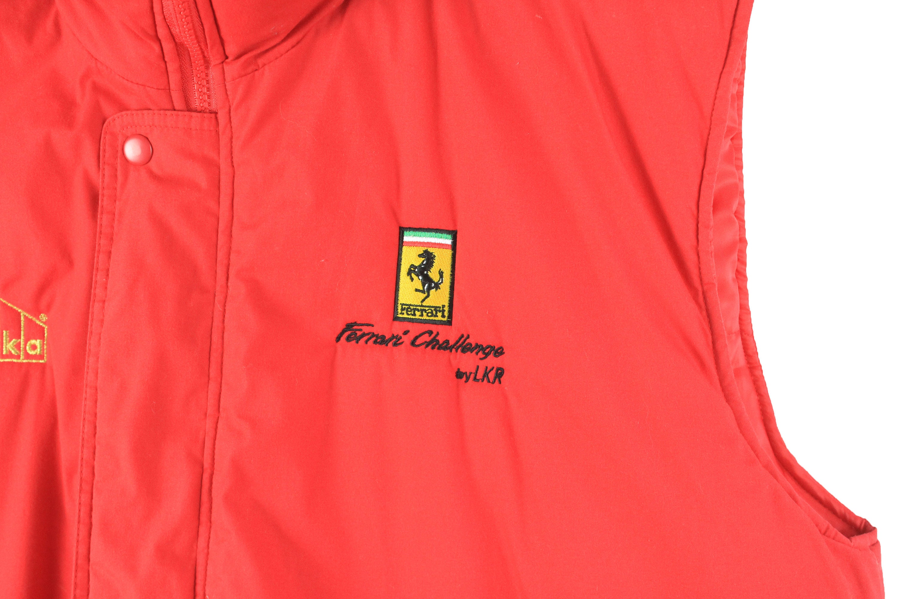 vintage FERRARI Michael Schumacher Vest Jacket Sleeveless Size L men s red authentic race team zip rare retro warm 90 s logo F1 Formula 1