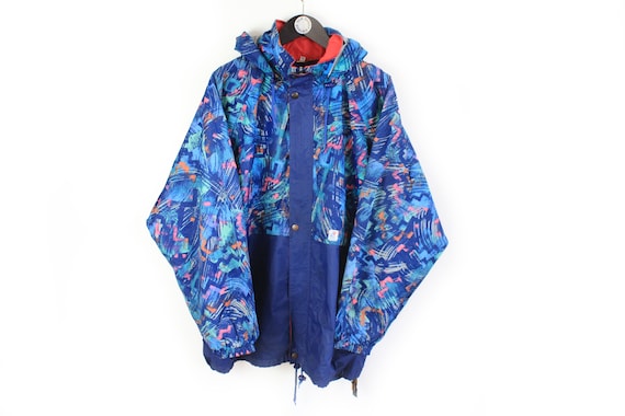 Vintage K WAY 2000 Full Zip Hooded Oversize Rain Coat Men s Size