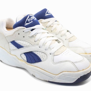 vintage PUMA Trinomic Sneakers  rare retro athletic shoes 90&#39;s classic trainers wear tie unisex sport style blue running women&#39;s US 6.5