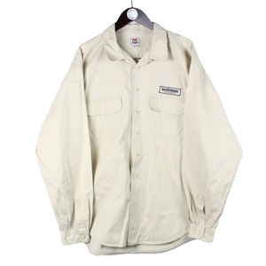 vintage LEVI&#39;S denim shirt Size 2XL jean blouse 90&#39;s USA classic style retro western Levi&#39;s retro work wear men&#39;s streetwear beige