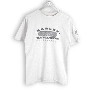 vintage HARLEY DAVIDSON made in USA Deadstock t-shirt Tee Size M retro authentic rare gray 80s moto top big logo official bike unisex mens