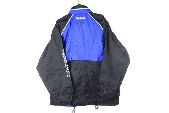 vintage REEBOK jacket black blue Size L/XL men's … - image 2