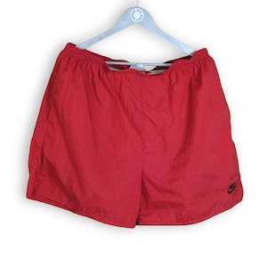 vintage NIKE swimming shorts red Size XL retro sportswear authentic 90s suit sport big logo activewear rare track summer basic men&#39;s shorts