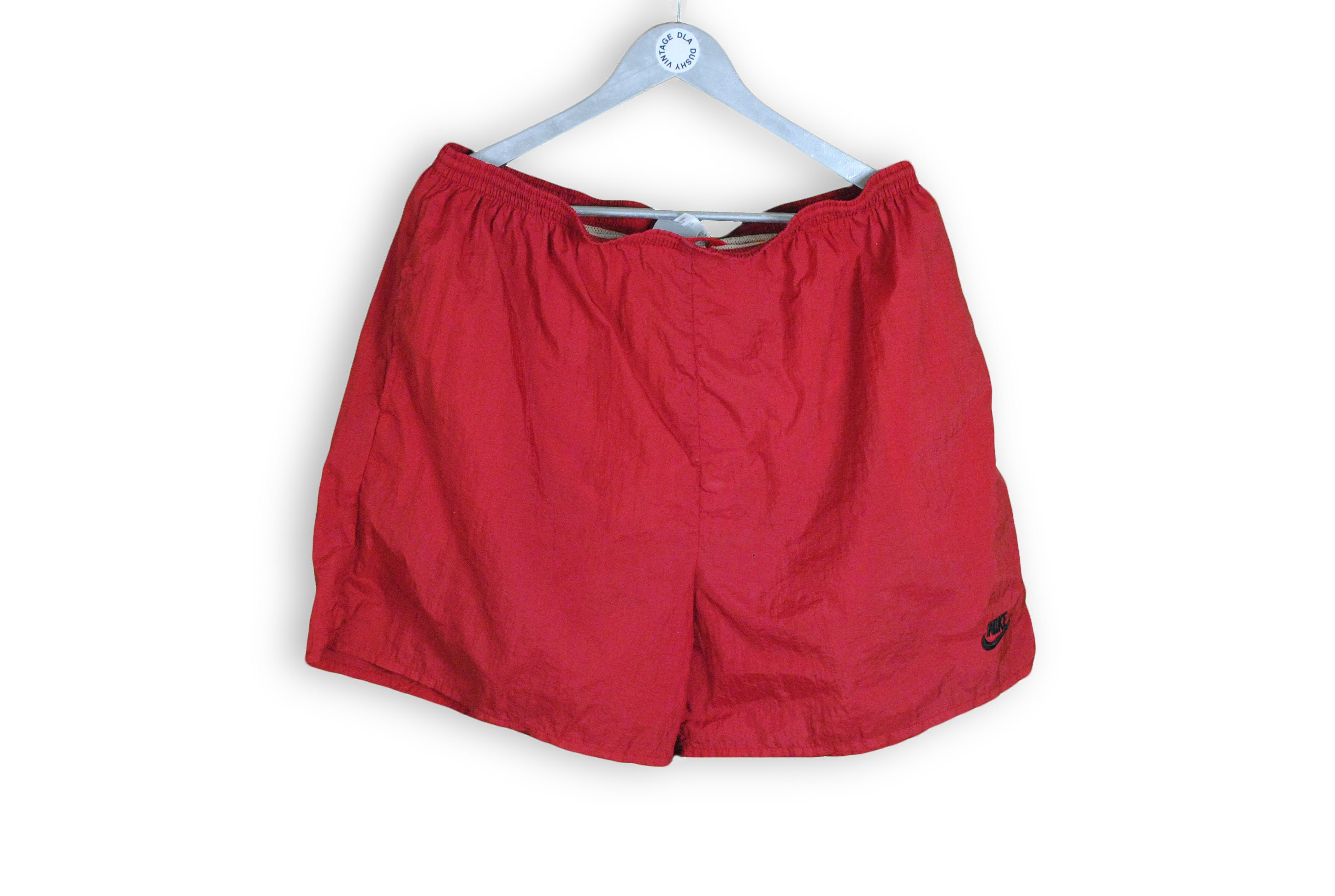 red nike nylon shorts