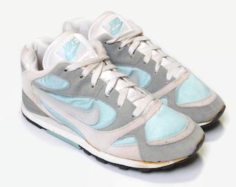 vintage NIKE Waffle City 1992 Sneakers authentic athletic shoes SIZE US6.5 EUR37.5 UK4 women&#39;s rare retro sport 90s 80s gray blue streetwear