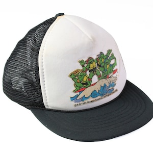 Gorra de camionero vintage TURTLES NINJA 1989 TMNT, auténtica gorra retro de los años 80 con logo grande, para niños, colección de dibujos animados de estilo universal, cómics de dibujos animados