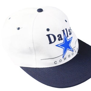 vintage COWBOYS DALLAS hat big logo nfl team one size cap retro authentic USA football 90s summer sport blue white cap sun visor image 1