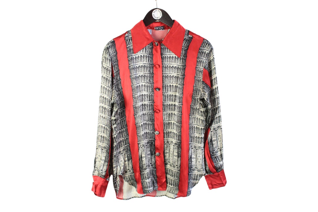 Vintage MOSCHINO Cheap and Chic Pisa Tower Women's Rayon Blouse ...