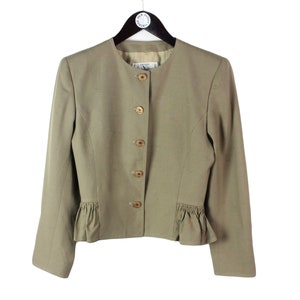 vintage VALENTINO Miss V authentische Blazer Jacke langarm retro style braun Gr. 42 Mantel 90er 80er Jahre Luxus Outfit zugeknöpft made in Italy