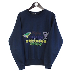 vintage ACADEMY OF BILLIARDS Sweatshirt men&#39;s sweat big logo Size S authentic rare 90&#39;s 80&#39;s style pullover crewneck non brand basic street