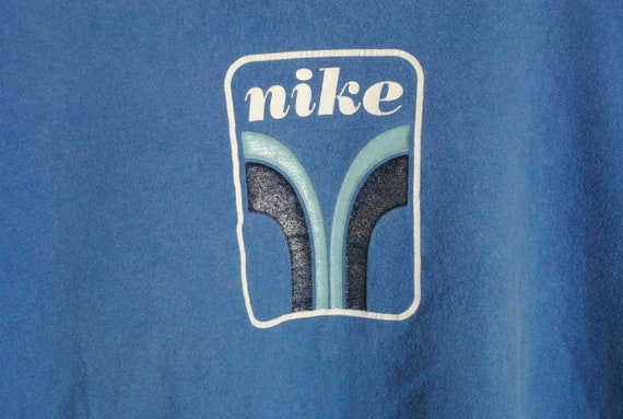 vintage NIKE big logo authentic T-Shirt blue cott… - image 3