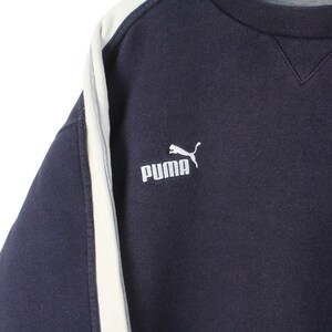 vintage PUMA sweatshirt authentic navy blue crewneck Size L men's athletic sport outfit retro wear 90's style pullover streetwear image 3
