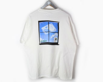 vintage SEAGATE WINDOWS 95 Hanes T-Shirt men&#39;s Size Xl authentic rare deadstock IT tee shirt computer history Silicon Valley pattern 90s