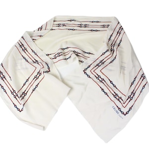 vintage CELINE Scarf silk luxury pattern authentic Shawl retro style rare 00s accessories beige scarf