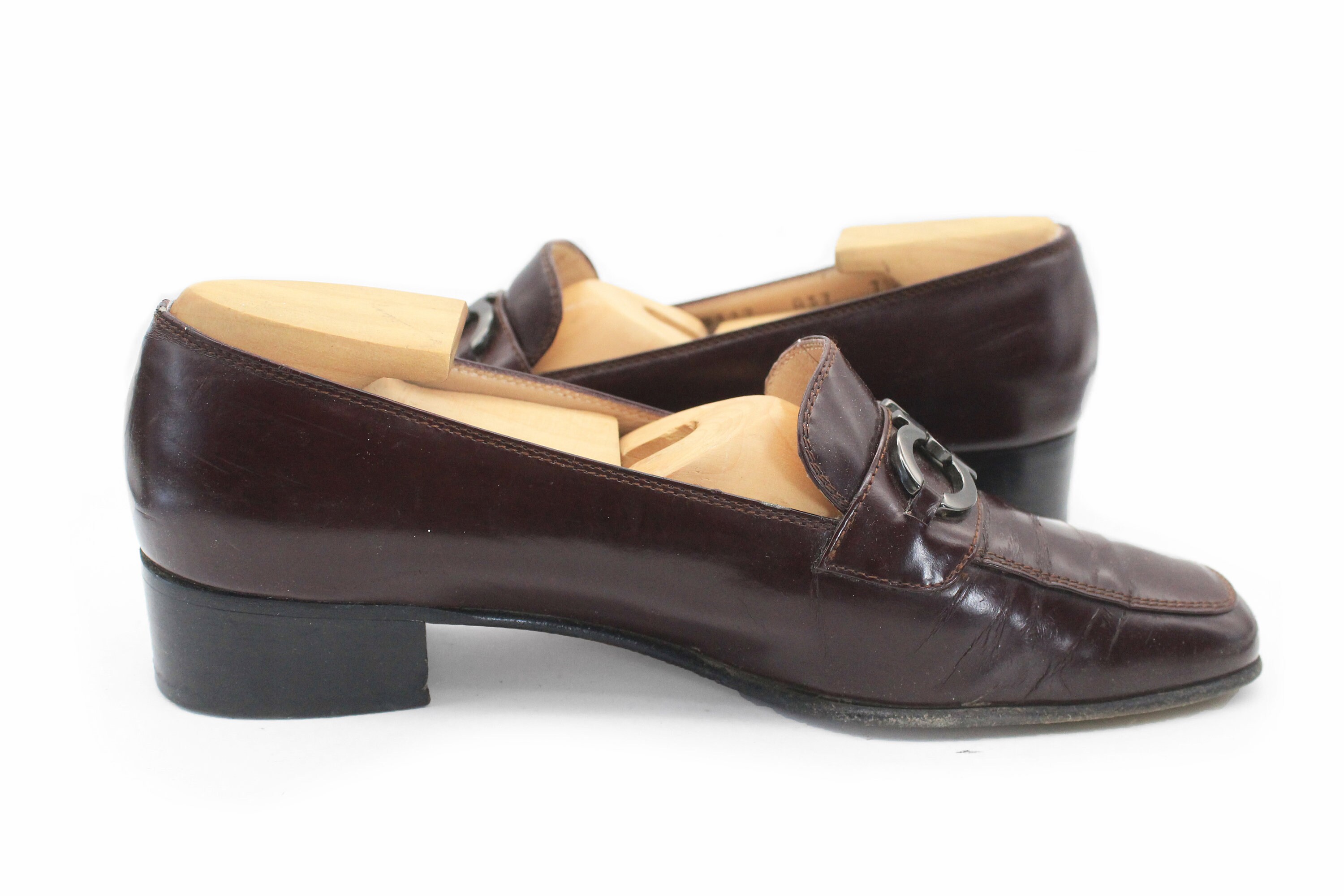 Vintage SALVATORE FERRAGAMO Shoes Authentic Brown Moccasin