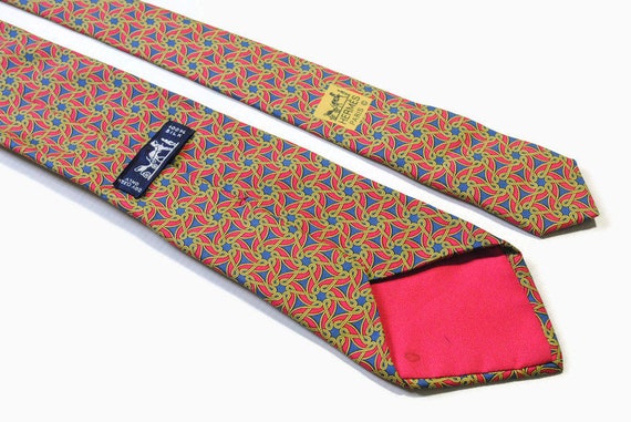 vintage HERMES mens 100% silk Tie made in France n